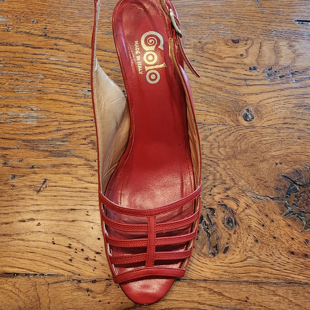 Red Leather Slingbacks - Picture 5 of 7